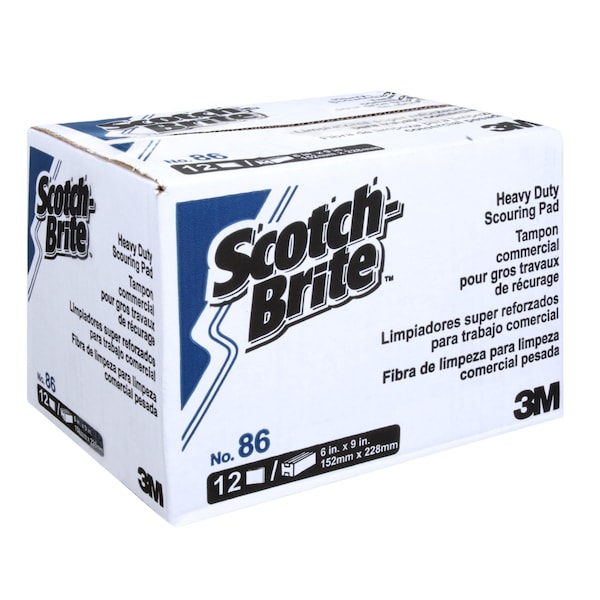 Scotch-Brite HEAVY DUTY PAD, GREEN, 9 IN L X 6 IN W X .25 THK, FIBER RESIN, 12PK 7000045876 - main