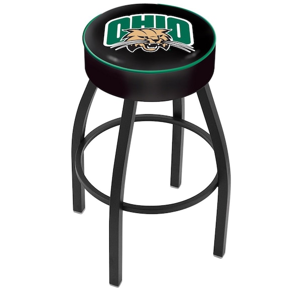 Holland Bar Stool Co 30" 4" Ohio University Cushion Seat, Blk Wrinkle Base Swivel Bar Stool L8B130UnivOH - main