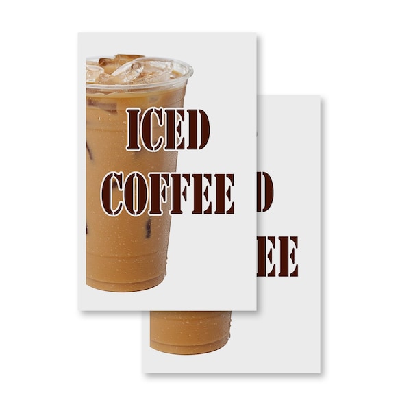 Signmission Iced Coffee, Vinyl Decals Only 24 Inch x 36 Inch, Vinyl Decal, 2PK DSB-2436-2PACK-Iced Coffee - main