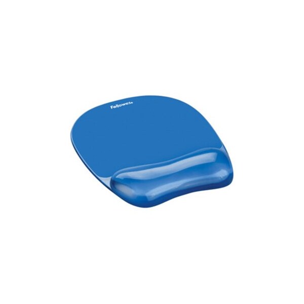 Fellowes Gel Crystals Wrist Mouse Pad - 1" x 8" x 9.25" - Blue FEL91141 - main