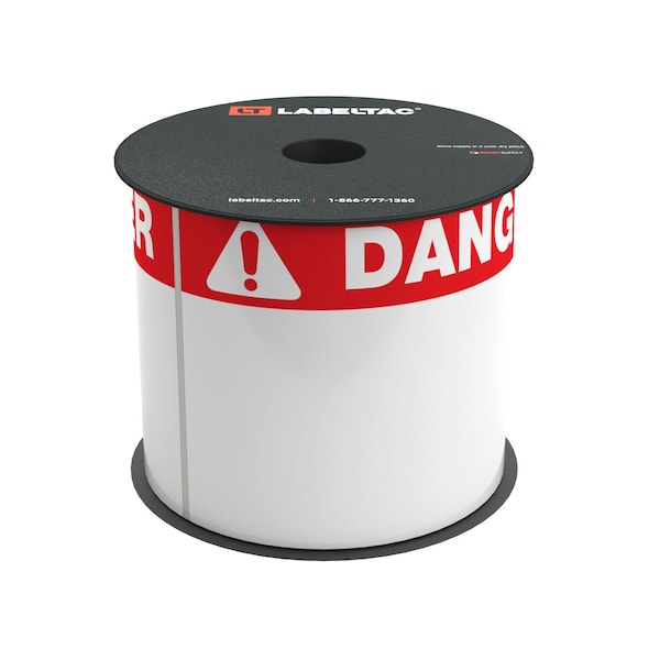 Labeltac Model Die-Cut Danger OSHA Header Roll 4in x 6in, 200 labels/roll, Red Header, White Text LT46DANGB - main