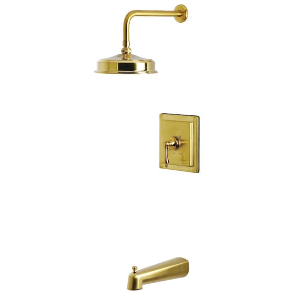 Kingston Brass Single-Handle Pressure Balanced Tub and Shower Faucet, Brushed Brass KB5897AL - main