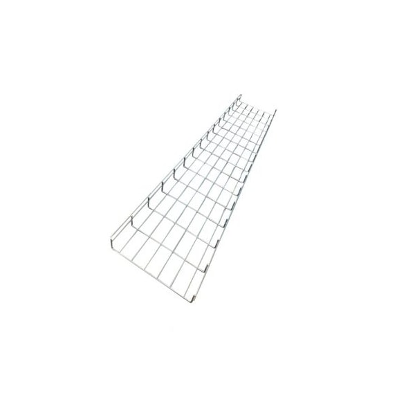 Kable Kontrol Wire Mesh Cable Tray, 6in W x 4in D x 10ft L, Electro-Zinc Plated Steel, Chrome Finish KK-6X4X10-EZ - main
