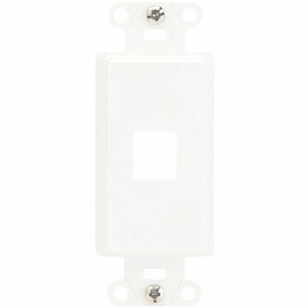 On-Q 1-Port Decorator Wall Plate, White, Plastic Keystone Connectivity Cover, RJ45 Wall Plate WP3411WH - main