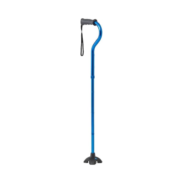 Medline 4U 4-Point Offset Folding Hybrid Cane, Blue 4UCANEB - main