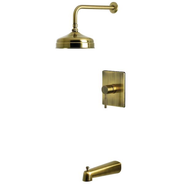 Kingston Brass Single-Handle Pressure Balanced Tub and Shower Faucet, Antique Brass KB6343DL - main