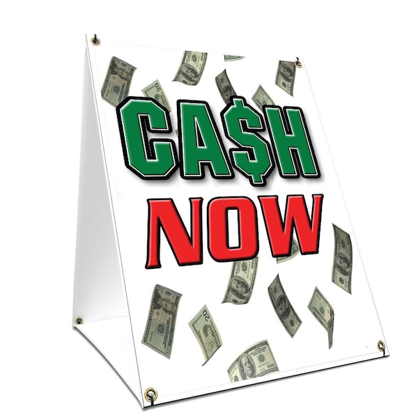 Signmission Cash Now, 24 Inch x 18 Inch A-frame Yard Sign, Plastic Sign SBC-1824-Cash Now - main