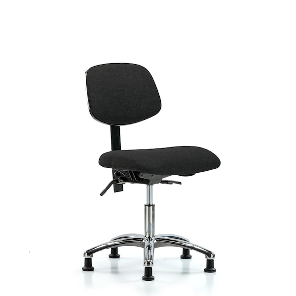 Blue Ridge Ergonomics Desk Chair Desk Chair, Fabric, Chrome Glides, Blk, No Arms, 19" to 24" Height, Fabric, Black BR-FDHCH-CR-T0-A0-RG-F42 - main