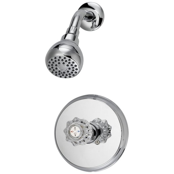 Boston Harbor Shower Faucet, 1.75 gpm, 2.75 in Showerhead, Metal/Plastic, Round Showerhead, Knob Handle GU-F1010207CP - main