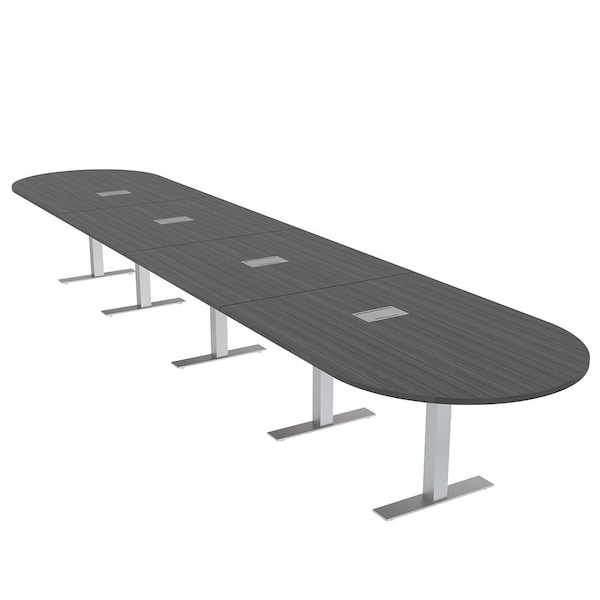Skutchi Designs 18ft Racetrack Conference Table With Power | Harmony Series | 18 Person Meeting Room Table HAR-RAC-48X216-T-WA7949-ESIL - main