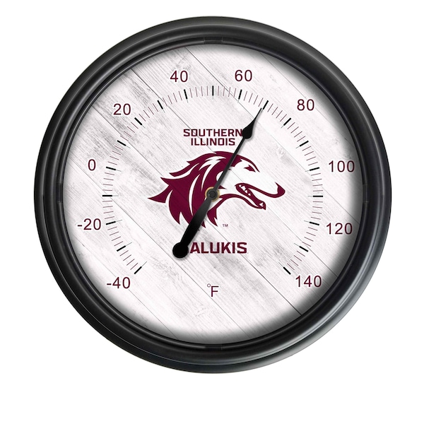 Holland Bar Stool Co Southern Illinois University Indoor/Outdoor LED Thermometer ODThrm14BK-08SouIll - main