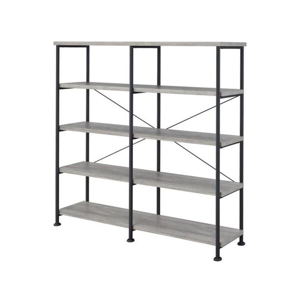 Coaster 63 x 60 x 14.25 in. Home Office Book Case, Grey Driftwood 801544 - main