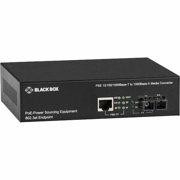 Black Box Black Box Media Converter, Ethernet to Multimode Fiber SC, 10/100/1000 Mbps LPS500A-MM-SC-R3 - main