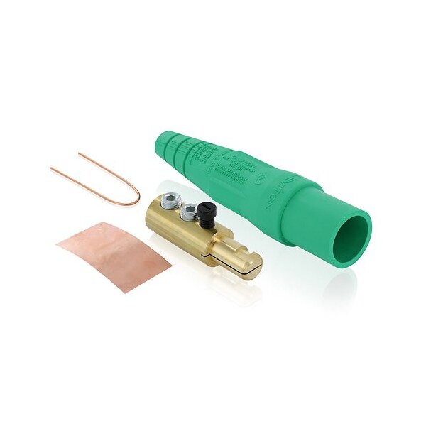 Leviton Cam-Type Male Plug 16 Series Grn 16D24-TUG - main