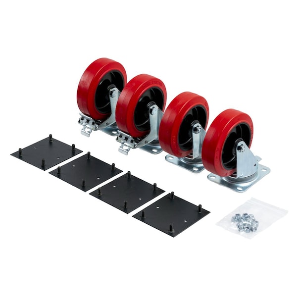 Armorgard 6-in. HD Casters 2 SwivelBrake, 2 Swivel, Hardware Kit CASHD2 GWG311640 - main