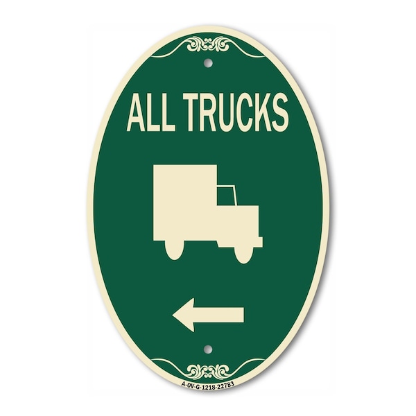 Signmission Trucks Sign All Trucks With Truck Symbol & L, 12 In X 18 In Architectural, Heavy Gauge Aluminum A-OV-G-1218-22783 - main