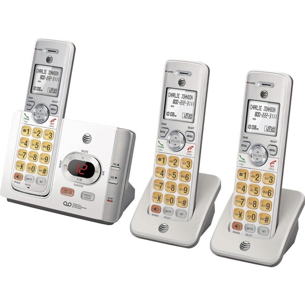 At&T Cordless Phone, w/3 Handsets, 6-4/5"x3-2/5"x5-3/5", White ATTEL52315 - main