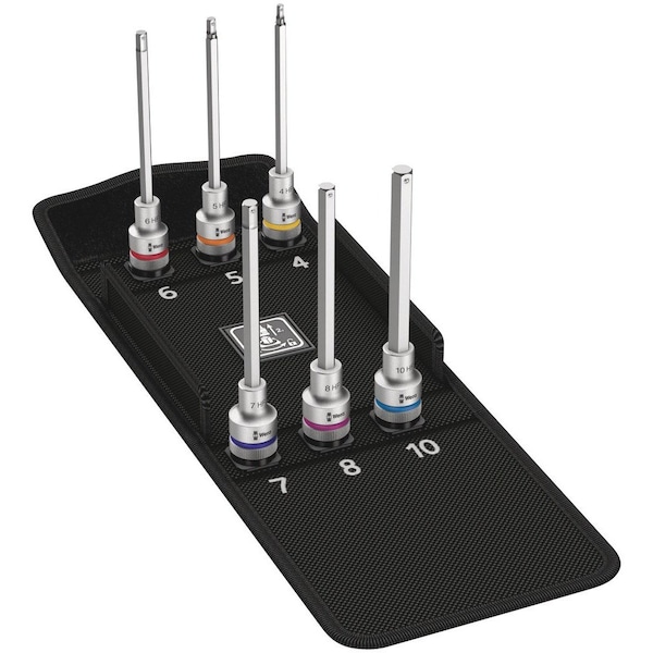 Wera 8740 C HF 2 Zyklop bit socket set with 1/2 in drive, with holding function, 6 pieces 5004210001 - main