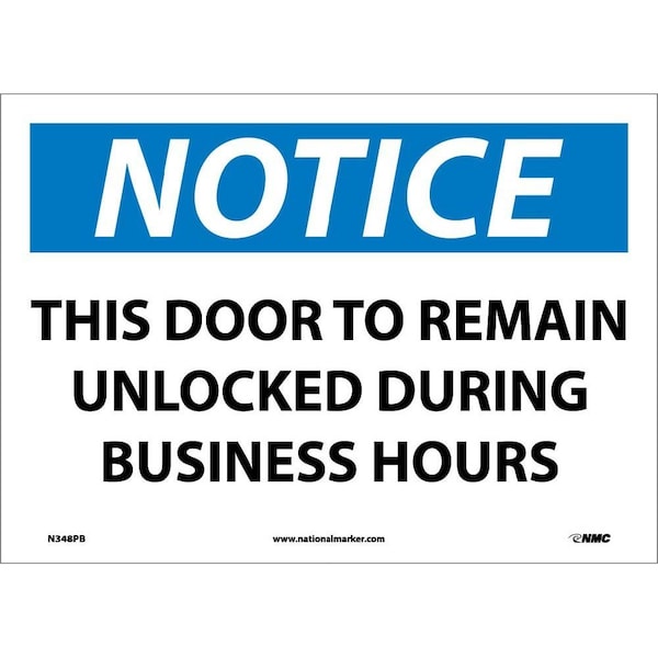 Nmc Notice This Door To Remain Unlocked Sign, N348PB N348PB - main