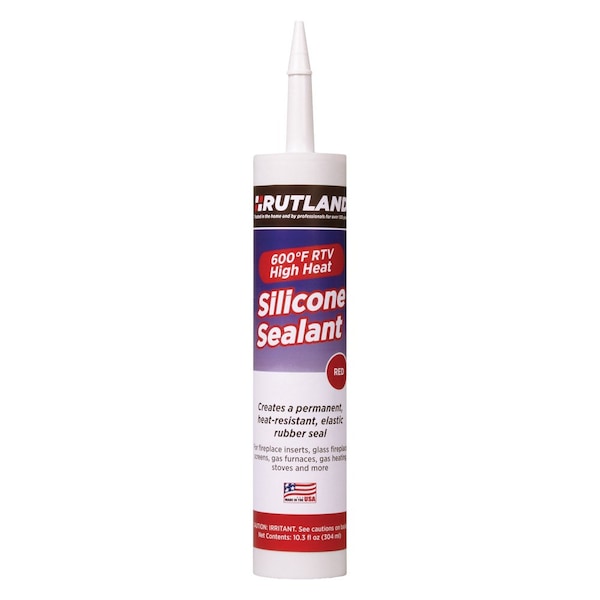 Rutland 600 degrees farenheit RTV High Heat Red Silicone Sealant 10.3 oz Cartridge 76R - main