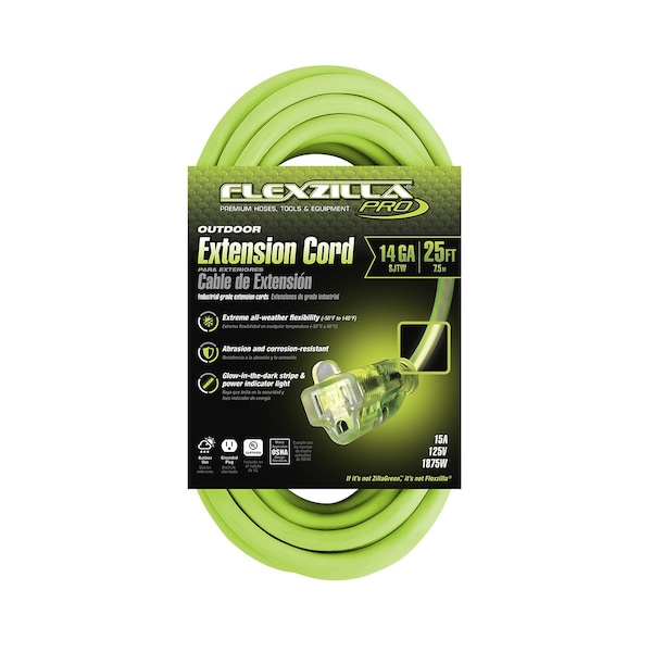 Flexzilla Pro Extension Cord, 14/3 AWG SJTW, 25, FZ512725 - main