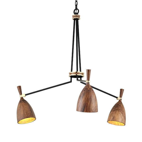 Corbett Lighting Martyn Lawrence Bullard X Utopia 3 Light Chandelier 39.75 In. Soft Black 280-03-SBK - main