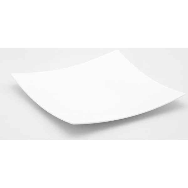Homeroots White Six Piece Square Bone China Service For Six Dinner Plate Set 483491 - main