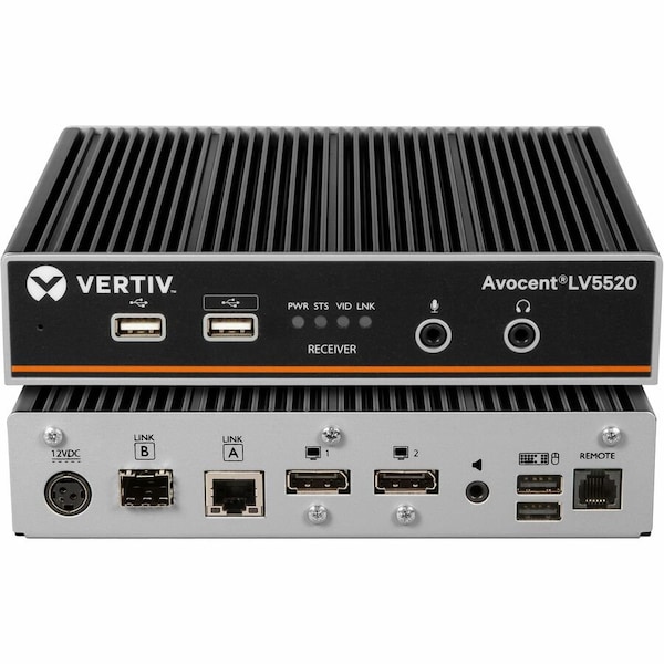 Vertiv AVOCENT LONGVIEW 5520 HIGH-PERFORMANCE KVM EXTENDER, RECEIVER, DUAL HEAD, 4K LV5520R-400 - main