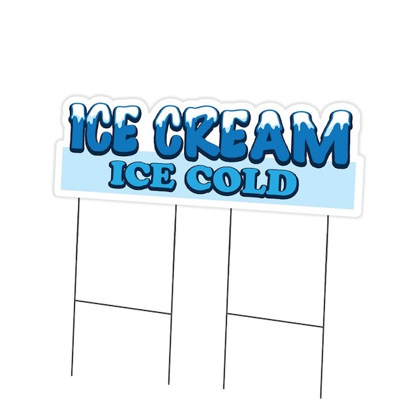 Signmission Ice Cream Ice Cold Die Cut Yard & Stake plastic coroplast window, 2436-Ice Cream Ice Cold C-DC-2436-DS-Ice Cream Ice Cold19 - main