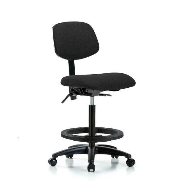 Blue Ridge Ergonomics Chair, Fab, Hi Bench, Tilt BF Casters, Blk, No Arms, 26" to 35-1/2" Height, Black BR-FHBCH-RG-T1-A0-BF-RC-F42 - main