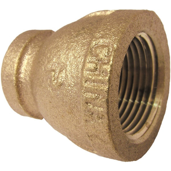 Westlake Pipe & Fittings 3/4'' FPTx3/8'' FPT Red Brass Reducing Bell Coupling 17-9285 - main