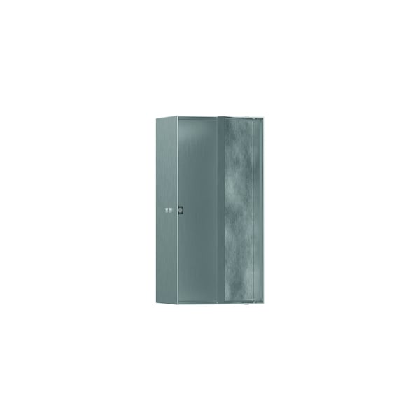Hansgrohe XtraStoris Rock Wall Niche with Tileable Door 12"x 6"x 4" in Brushed Stainless Steel 56082800 - main