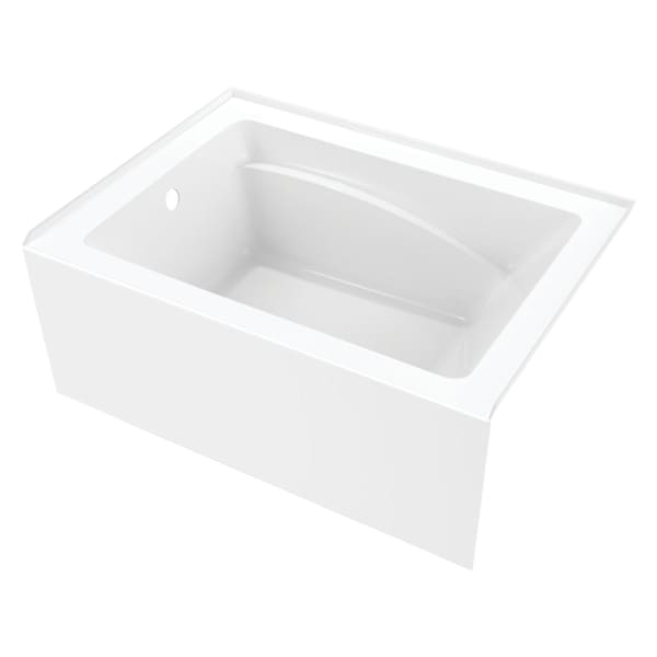 Kingston Brass 48" Acrylic Rectangular 3-Wall Alcove Tub, Left Hand Drain, Glossy White VTAM4836L22T - main