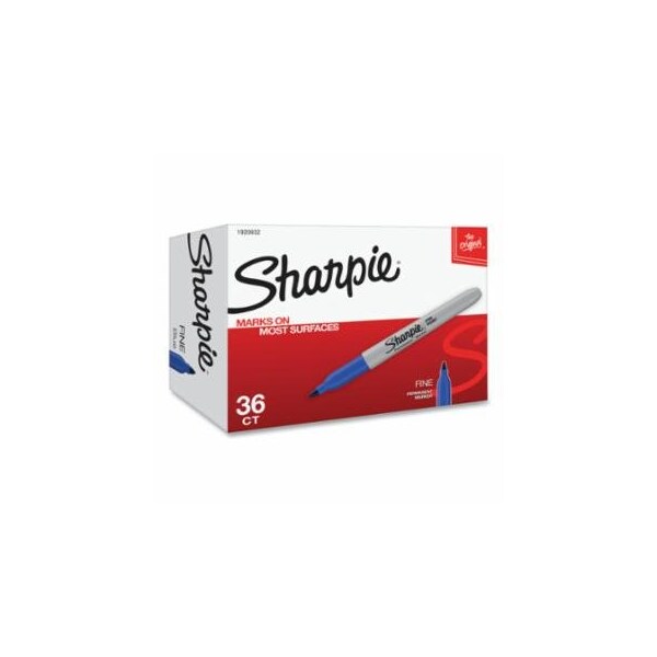 Sharpie Fine Tip Permanent Marker, Blue, Bullet, 216PK 652-1920932 - main