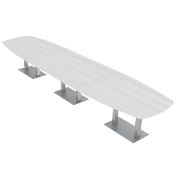Skutchi Designs Arc Boat Conference Table, 45 in W, 216 in L, White HAR-ABOT-48X216-DOU-WA7976 - main