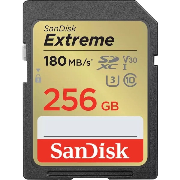 Sandisk Extreme 256 GB Class 3/UHS-I (U3) SDXC - 180 MB/s Read - 130 MB/s Write - Lifetime Warranty SDSDXVV-256G-ANCIN - main