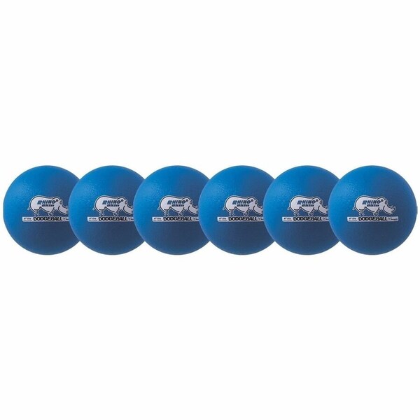 Champion Sports Rhino Skin LwBon DodgeBall, 6", Blue, PK6 RXD6NBLSET - main