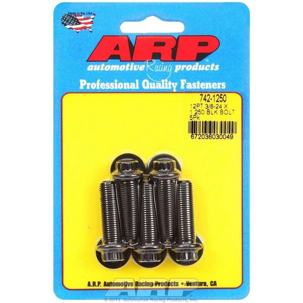 Arp 742-1250 0.38-24 x 1.25 in. 12 Point Chromoly Steel Bolt Kit, 5PK ARP742-1250 - main