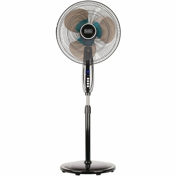 Black & Decker 16'' Oscillating Dual-Blade Stand Fan with Remote, Adjustable Height, Black BFSD116B - main