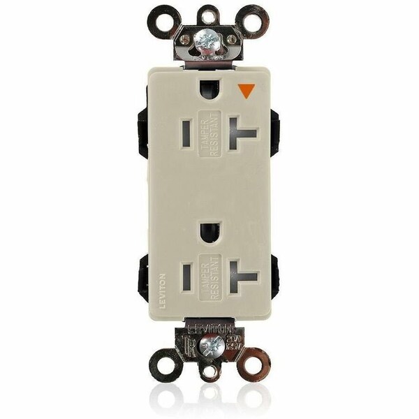 Leviton Straight Blade Receptacle, 5-20R, 20 A, 125V AC, Flush Mount, Isolated Ground MT163-IGI - main