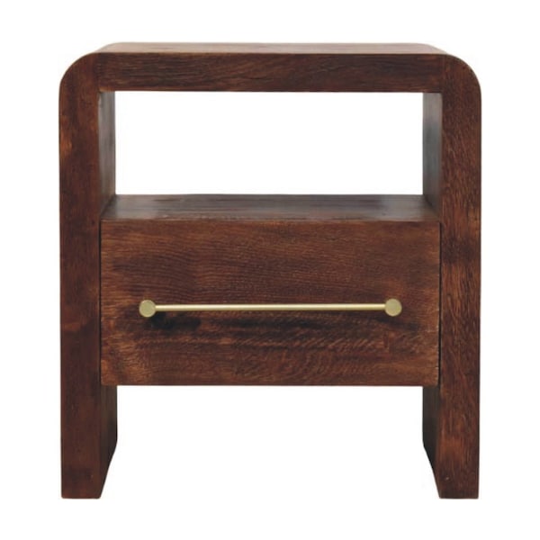 Homeroots 23" Brown Solid Wood Two Drawer Nightstand 701720 - main