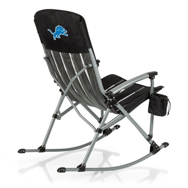 Picnic Time Family Of Brands Detroit Lions - Outdoor Rocking Camp Chair, (Black) 805-01-175-114-2 - main