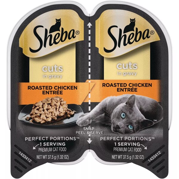 Sheba Perfect Portions Cuts in Gravy 2.6 Oz. Roasted Chicken Adult Wet Cat Food 798393 - main