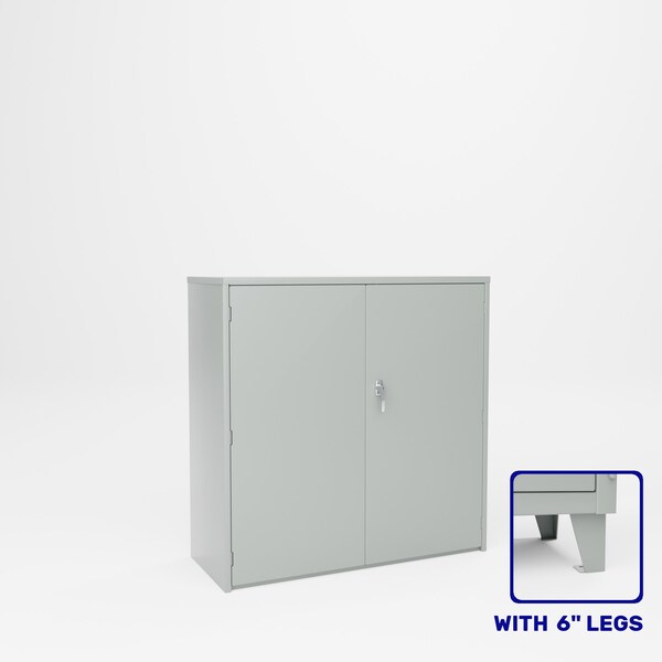 Pucel Heavy Duty Storage Cabinet with 6 in Legs, 48 in W x 19 in D x 54 in H, Gray HDSC-4848-19-2L - main