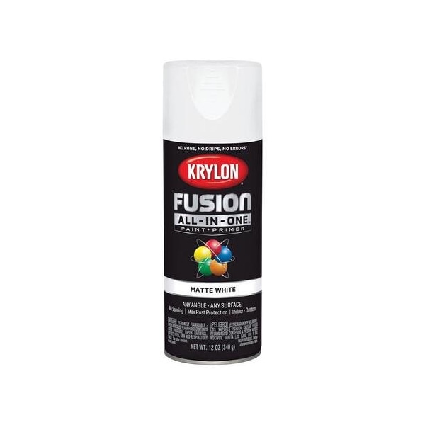 Krylon Fusion All-In-One Matte Spray Paint & Primer, White K02764007 - main