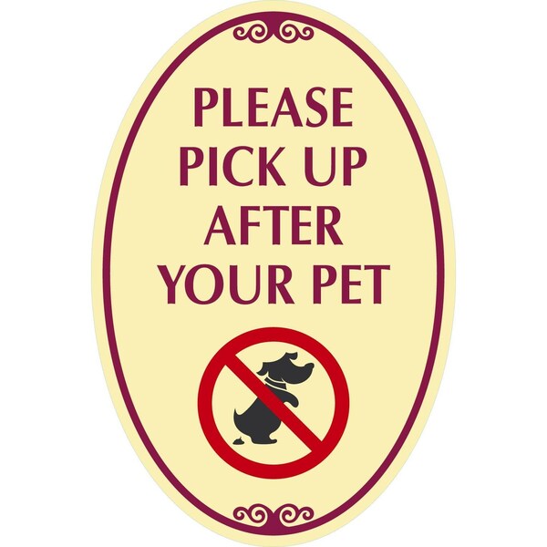 Lyle Please Pick Up After Your Pet with Graphic, 12x18, High Intensity Prismatic, Tan G-2520-HI_12x18 - main
