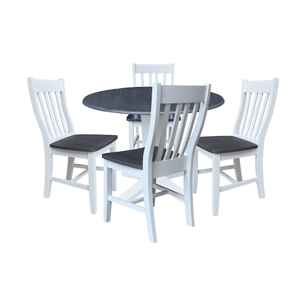 Whitewood Industries Extension Dining Tables, 45 in L, 38 in H, Parawood, 5 Piece K05-42DPT-23-C61-4 - main