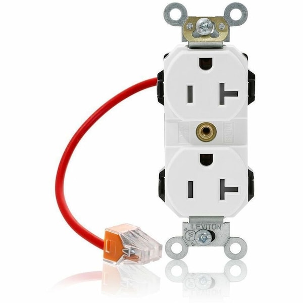 Leviton PlugsandReceptacles, 20A, 125VAC, Wht, Nylon M5362-SCW - main