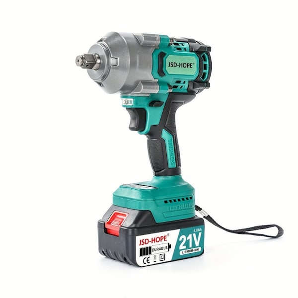 Edendirect 850Nm High Torque Cordless Electric Wrench with 4.0Ah Lithium Battery and LED Light IR-TB81 - main