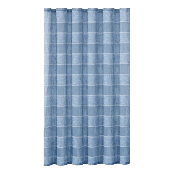 Homeroots Blue Striped Polyester Embroidered Shower Curtain 399742 - main